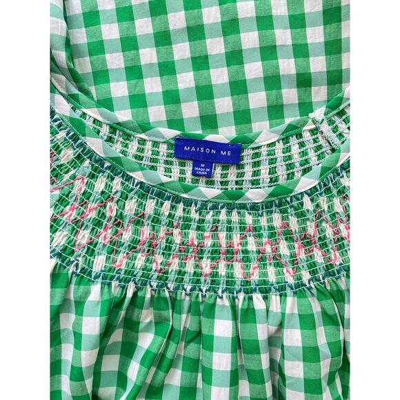 Maison Me Maisonette Frances Smocked Midi Dress Mint Green Gingham Tuckernuck - Picture 9 of 9